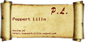 Peppert Lilla névjegykártya
